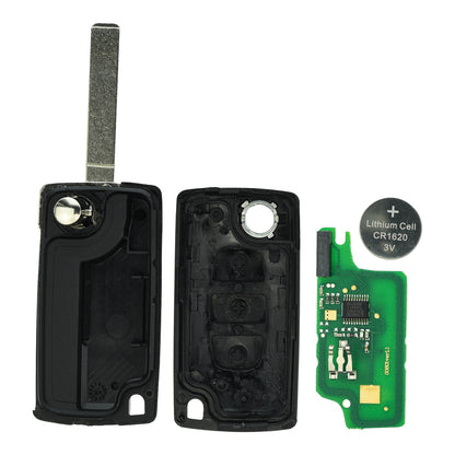 Funk Schlüssel Klappschlüssel 434MHZ FSK ID46 PCF7941 +Rohling VA2 VA6 3 Tasten kompatibel mit Citroen C4 (Grand) Picasso I C5 III Break Peugeot 207 CC SW 308 CC SW I Expert II Partner II RCZ