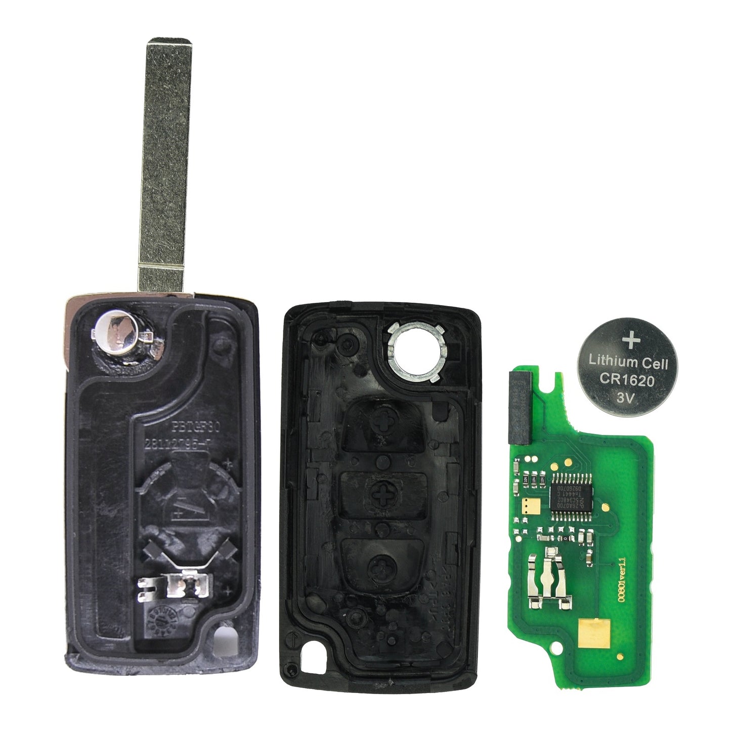 Funk Schlüssel Klappschlüssel 434MHZ FSK ID46 PCF7941 +Rohling VA2 VA6 3 Tasten kompatibel mit Citroen C4 (Grand) Picasso I C5 III Break Peugeot 207 CC SW 308 CC SW I Expert II Partner II RCZ