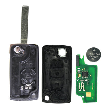 Funk Schlüssel Klappschlüssel 434MHZ FSK ID46 PCF7941 +Rohling VA2 VA6 3 Tasten kompatibel mit Citroen C4 (Grand) Picasso I C5 III Break Peugeot 207 CC SW 308 CC SW I Expert II Partner II RCZ