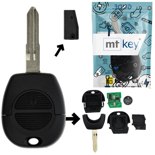 Funk Schlüssel Zündschlüssel 434MHZ +Transponder ID41 +Rohling NSN11 2 Tasten kompatibel mit Nissan Micra II K11 96-98 Terrano II R20 95-98 Autoschlüssel