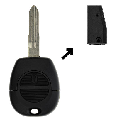 Funk Schlüssel Zündschlüssel 434MHZ +Transponder ID 4D60 +Rohling NSN11 2 Tasten kompatibel mit Nissan Micra II K11 00-03 Terrano II R20 02-06 Serena C23 00-02 Autoschlüssel