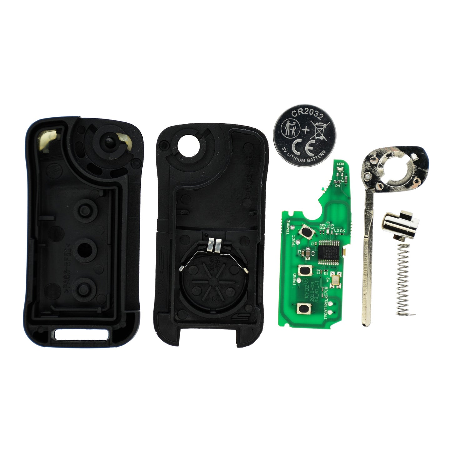 Funk Schlüssel Klappschlüssel 434MHZ ASK +Transponder ID46 PCF7947 +Rohling HU66 2 Tasten kompatibel mit Porsche Cayenne 9PA 02-10 Autoschlüssel