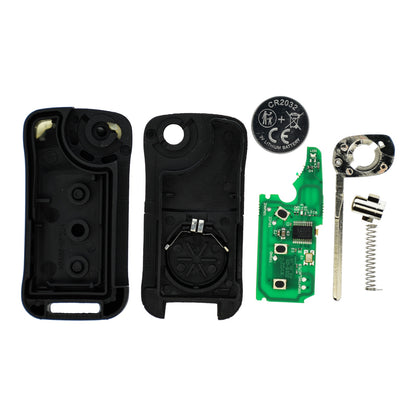 Funk Schlüssel Klappschlüssel 434MHZ ASK +Transponder ID46 PCF7947 +Rohling HU66 2 Tasten kompatibel mit Porsche Cayenne 9PA 02-10 Autoschlüssel