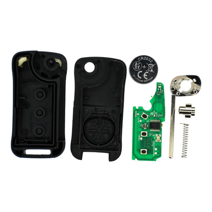 Funk Schlüssel Klappschlüssel 434MHZ ASK +Transponder ID46 PCF7947 +Rohling HU66 3 Tasten kompatibel mit Porsche Cayenne 9PA 02-10 Autoschlüssel