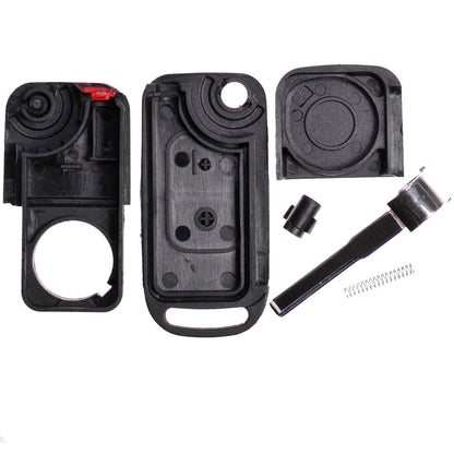 Repair Reparatur Satz Auto Schlüssel Austausch Gehäuse mit 2 Tasten + HU44 Rohling + Batterie kompatibel mit Mercedes Benz W168 R170 W414 W903 Chrysler Crossfire