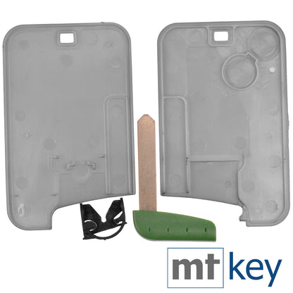 Repair Reparatur Satz Autoschlüssel Karte Smartkey Fernbedienung Austausch Gehäuse mit 2 Tasten + Notschlüssel Rohling + Drucktaste + Batterie kompatibel mit Renault Laguna 2 Espace 4