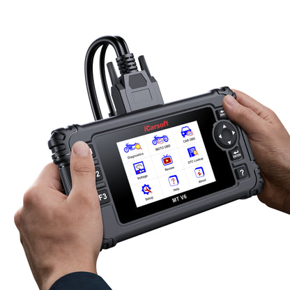 OBD2 Diagnosegerät Scanner iCarsoft MT V6 kompatibel mit Harley Motorräder inkl. Adapter & kostenlose Updates