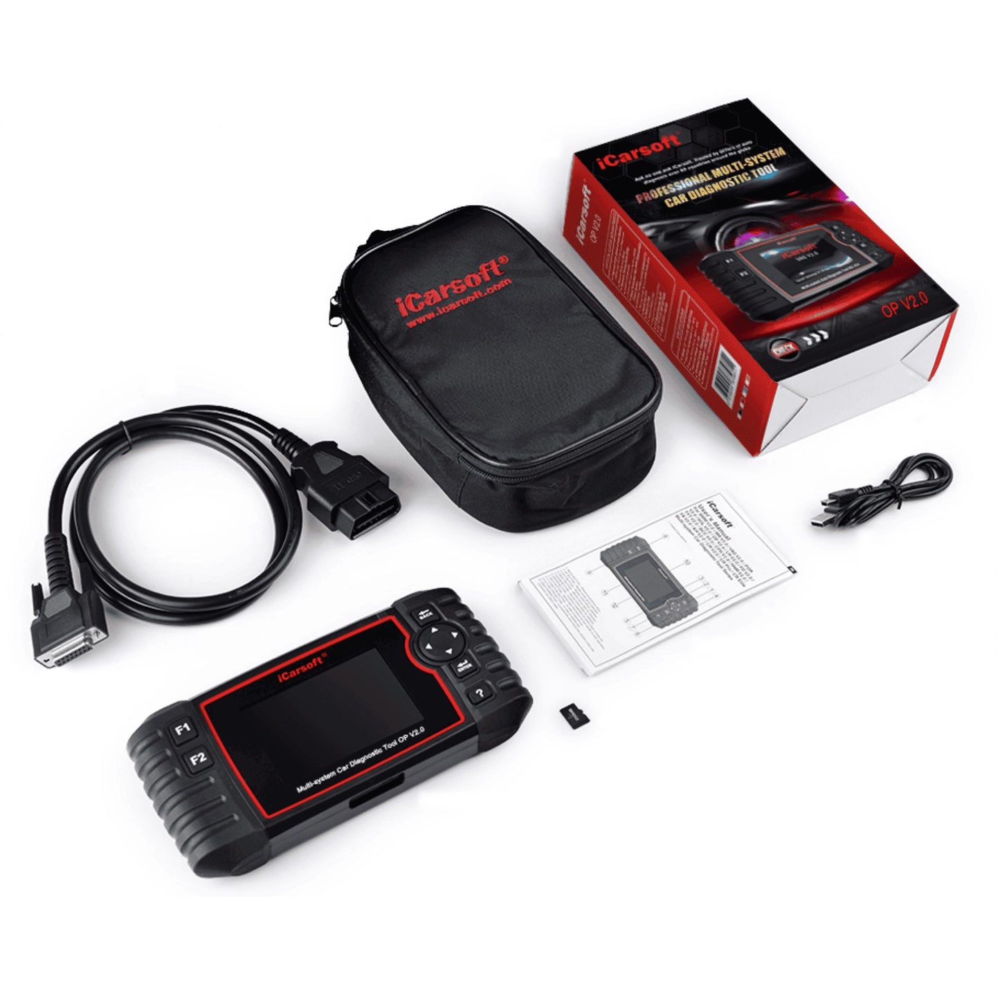 iCARSOFT OBD2 DIAGNOSEGERÄT SCANNER OP V 2.0 kompatibel mit Opel Vauxhall inkl. kostenlose Updates
