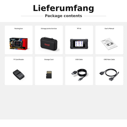iCarsoft OBD2 Diagnosegerät Scanner MT V6 kompatibel mit HYOSUNG Motorräder inkl. Adapter & kostenlose Updates