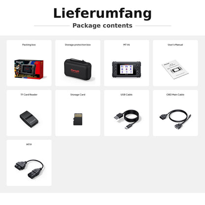 iCarsoft OBD2 Diagnosegerät Scanner MT V6 kompatibel mit POLARIS ATVs inkl. Adapter & kostenlose Updates