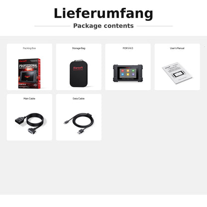 iCarsoft POR V4.0 OBD2 Diagnosegerät kompatibel mit Porsche inkl. 2 weitere Marken GRATIS, CAN-FD, DoIP, Service-Reset inkl. kostenlose Updates