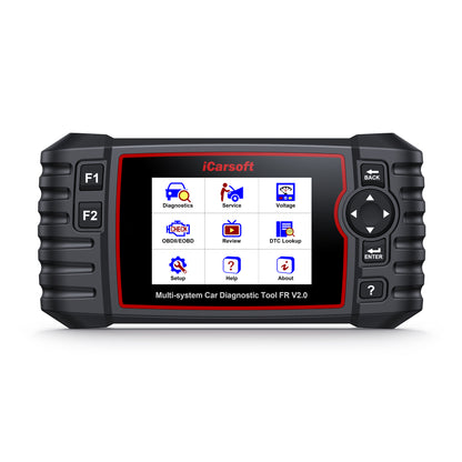 iCARSOFT OBD2 DIAGNOSEGERÄT SCANNER FR V 2.0 kompatibel mit Citroen Peugeot Renault Dacia inkl. kostenlose Updates