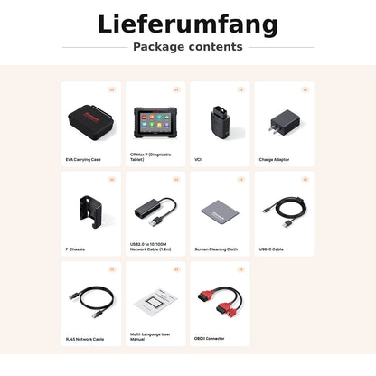 iCarsoft CR Max P OBD2 Diagnosegerät für 58+ Marken, 10" Touchscreen, ECU Coding, CAN-FD & DoIP, 50 Servicefunktionen inkl. Updates