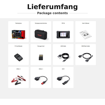 OBD2 Diagnosegerät Scanner iCarsoft MT V6 kompatibel mit GILERA Motorräder inkl. Adapter & kostenlose Updates