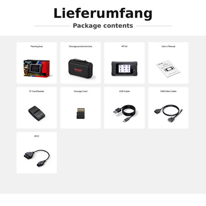 OBD2 Diagnosegerät Scanner iCarsoft MT V6 kompatibel mit KYMCO Motor Roller inkl. Adapter & kostenlose Updates