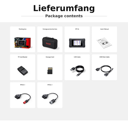 OBD2 Diagnosegerät Scanner iCarsoft MT V6 kompatibel mit SUZUKI Motorräder inkl. Adapter & kostenlose Updates