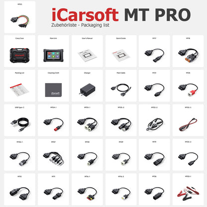 iCarsoft OBD2 Universal Motorrad Diagnosegerät Scanner MT Pro kompatibel mit Honda BMW Yamaha Suzuki KTM Harley uvm. inkl. Adapter & Updates