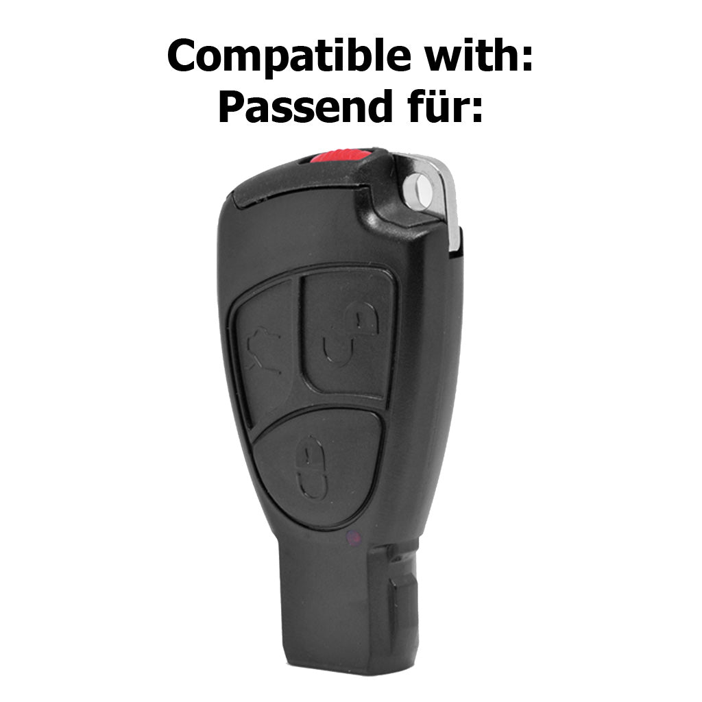 Auto Schlüssel Hülle Silikon Schutz Cover Apfelgrün kompatibel mit Mercedes Benz W204 W245 S203 A209 C-Klasse CLK SLK W211 W203 W169 Zünschlüssel 3 Tasten Smartkey