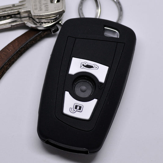 Auto Schlüssel Silikon Schutz Hülle Schwarz kompatibel mit BMW F20 F13 F30 F31 F32 F33 F22 1er 2er 3er 4er 3 Tasten KEYLESS SMARTKEY