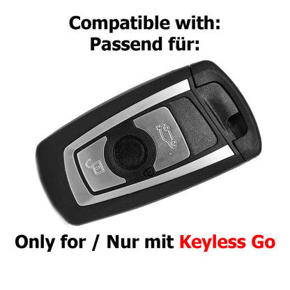 Auto Schlüssel Silikon Schutz Hülle Schwarz kompatibel mit BMW F20 F13 F30 F31 F32 F33 F22 1er 2er 3er 4er 3 Tasten KEYLESS SMARTKEY