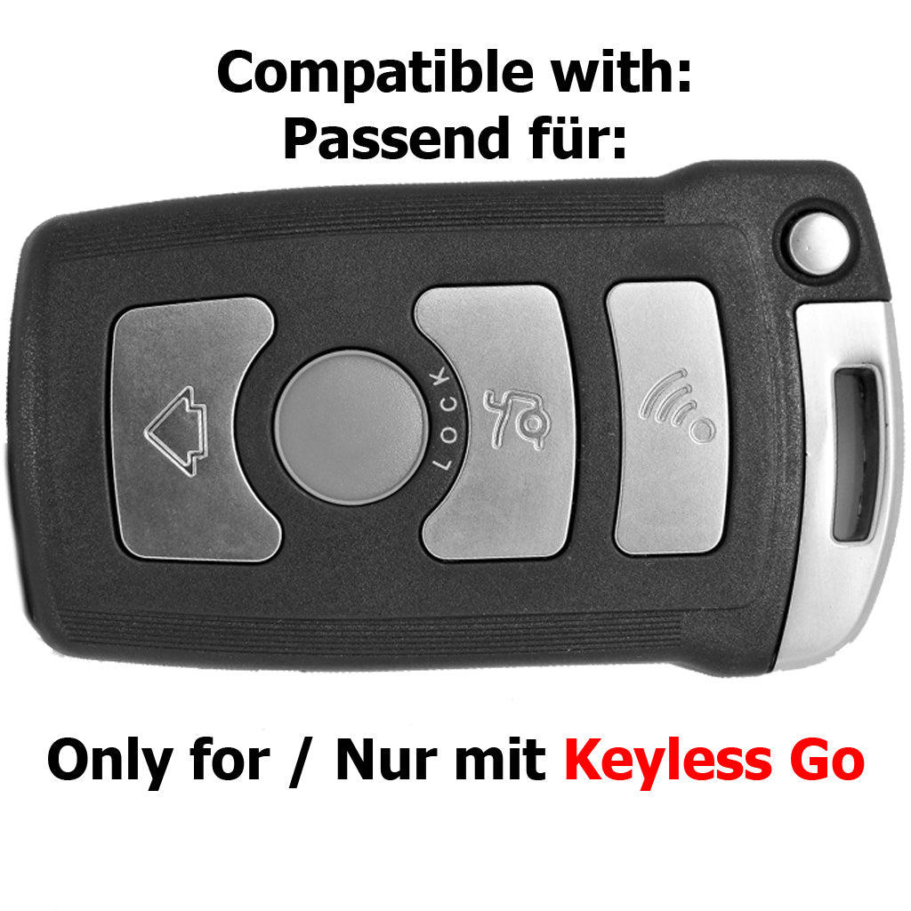 Auto Schlüssel Silikon Schutz Hülle Blau kompatibel mit BMW 7er E65 E66 01-05 4 Tasten KEYLESS SMARTKEY