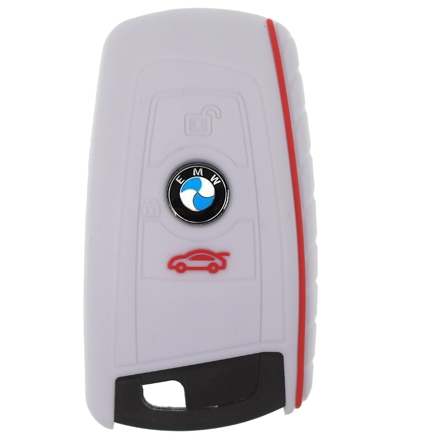 Auto Schlüssel Silikon Schutz Hülle Weiß kompatibel mit BMW F20 F21 F22 F23 F30 F31 F34 F32 F26 F25 F33 3 Tasten KEYLESS SMARTKEY