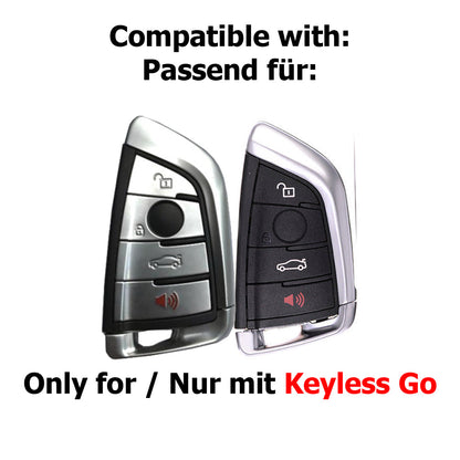 Auto Schlüssel Silikon Schutz Hülle Schwarz kompatibel mit BMW X5 F15 X6 F16 2er F45 F46 X1 F48 3 Tasten KEYLESS SMARTKEY