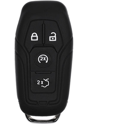 Auto Schlüssel Silikon Schutz Hülle Schwarz kompatibel mit Ford Mustang Mondeo Turnier 4 Tasten KEYLESS SMARTKEY