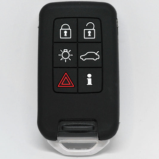 Auto Schlüssel Silikon Schutz Hülle Schwarz kompatibel mit Volvo XC70 V70 S60 S80 Smartkey 6 Tasten KEYLESS SMARTKEY