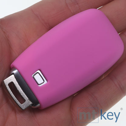 Auto Schlüssel Hülle Silikon Schutz Cover Rosa kompatibel mit Mercedes Benz E-Klasse W213 S213 C238 W238 3 Tasten KEYLESS SMARTKEY