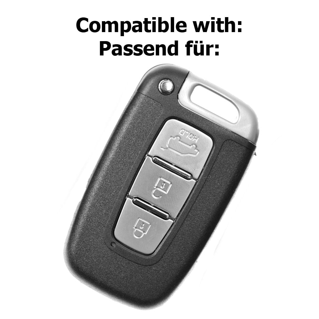 Auto Schlüssel Hülle Silikon Schutz Cover Apfelgrün kompatibel mit Hyundai Genesis Sonata KIA Optima Sportage 3 Tasten KEYLESS SMARTKEY