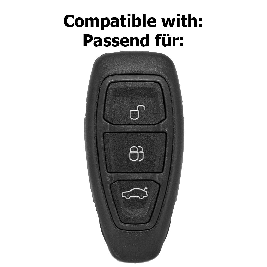 Auto Schlüssel Hülle Silikon Schutz Cover Apfelgrün kompatibel mit Ford C-Max S-Max B-Max Galaxy Focus Mondeo Fiesta Kuga 3 Tasten KEYLESS SMARTKEY