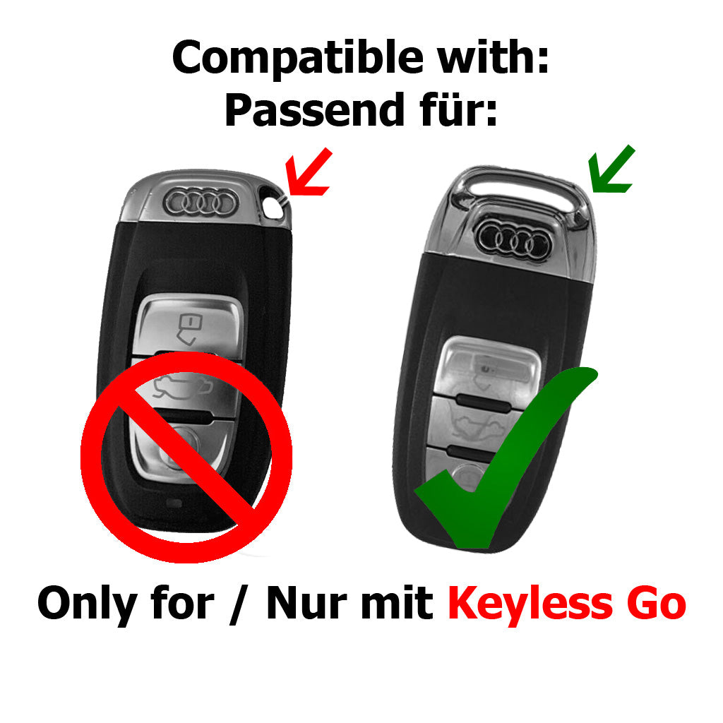 Auto Schlüssel Hülle Silikon Schutz Cover Apfelgrün kompatibel mit Audi A5 S5 A4 S4 Q3 Q5 A6 S6 R8 TT 3 Tasten KEYLESS SMARTKEY