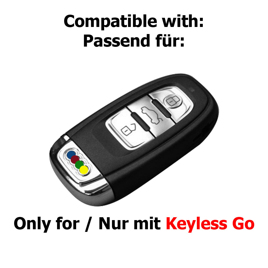 Auto Schlüssel Hülle Silikon Schutz Cover Fluoreszierend Grün kompatibel mit Audi A5 S5 A4 S4 Q3 Q5 A6 S6 R8 TT 3 Tasten KEYLESS SMARTKEY