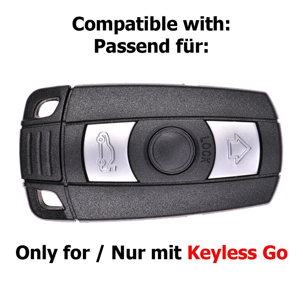 Auto Schlüssel Hülle Silikon Schutz Cover Fluoreszierend Grün kompatibel mit BMW E90 E91 Z4 E87 E60 1er E81 E82 E87 E88 ab 08 5er 6er E71 E72 Z4 E89 3 Tasten KEYLESS SMARTKEY