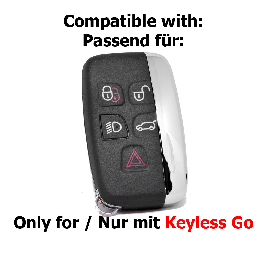 Auto Schlüssel Hülle Silikon Schutz Cover Apfelgrün kompatibel mit Land Rover Discovery IV Range Rover Sport Evoque 2009-2017 5 Tasten KEYLESS SMARTKEY