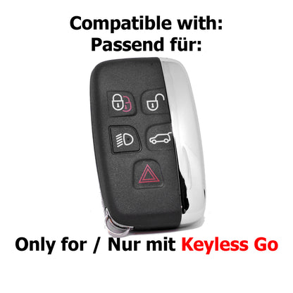 Auto Schlüssel Hülle Silikon Schutz Cover Apfelgrün kompatibel mit Land Rover Discovery IV Range Rover Sport Evoque 2009-2017 5 Tasten KEYLESS SMARTKEY