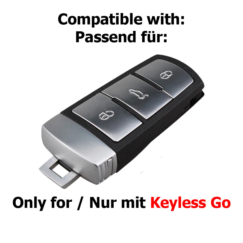 Auto Schlüssel Hülle Silikon Schutz Cover Blau kompatibel mit VW Passat CC B6 3C B7 3 Tasten KEYLESS SMARTKEY