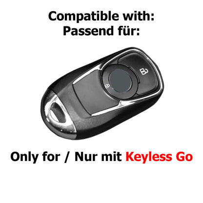 Auto Schlüssel Hülle Silikon Schutz Cover Blau kompatibel mit OPEL Astra K Insignia B Corsa E Zafira GTC Mokka X 3 Tasten KEYLESS SMARTKEY