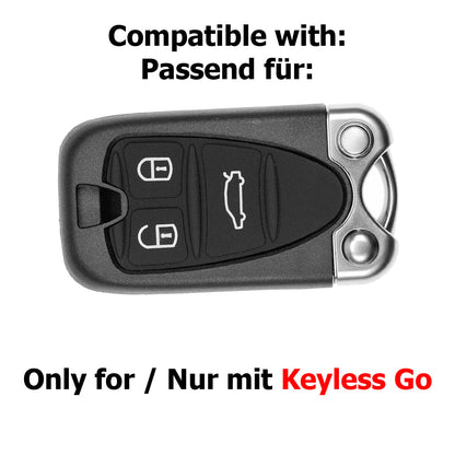 Auto Schlüssel Hülle Silikon Schutz Cover Apfelgrün kompatibel mit ALFA Romeo 159 Brera 156 Spider 2005 - 2011 3 Tasten KEYLESS SMARTKEY