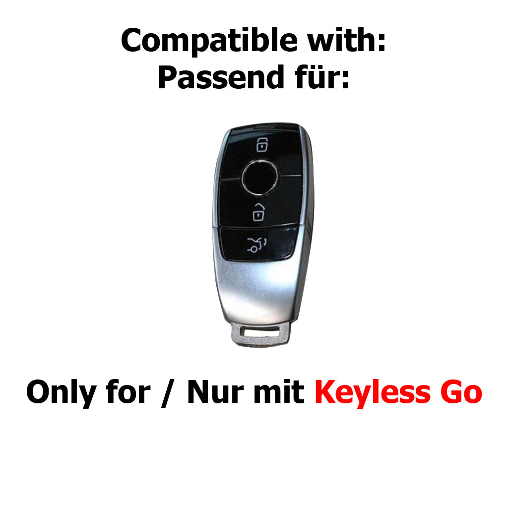 Auto Schlüssel Hülle Silikon Schutz Cover Schwarz kompatibel mit Mercedes Benz E-Klasse W213 S213 C238 A238 3 Tasten KEYLESS SMARTKEY