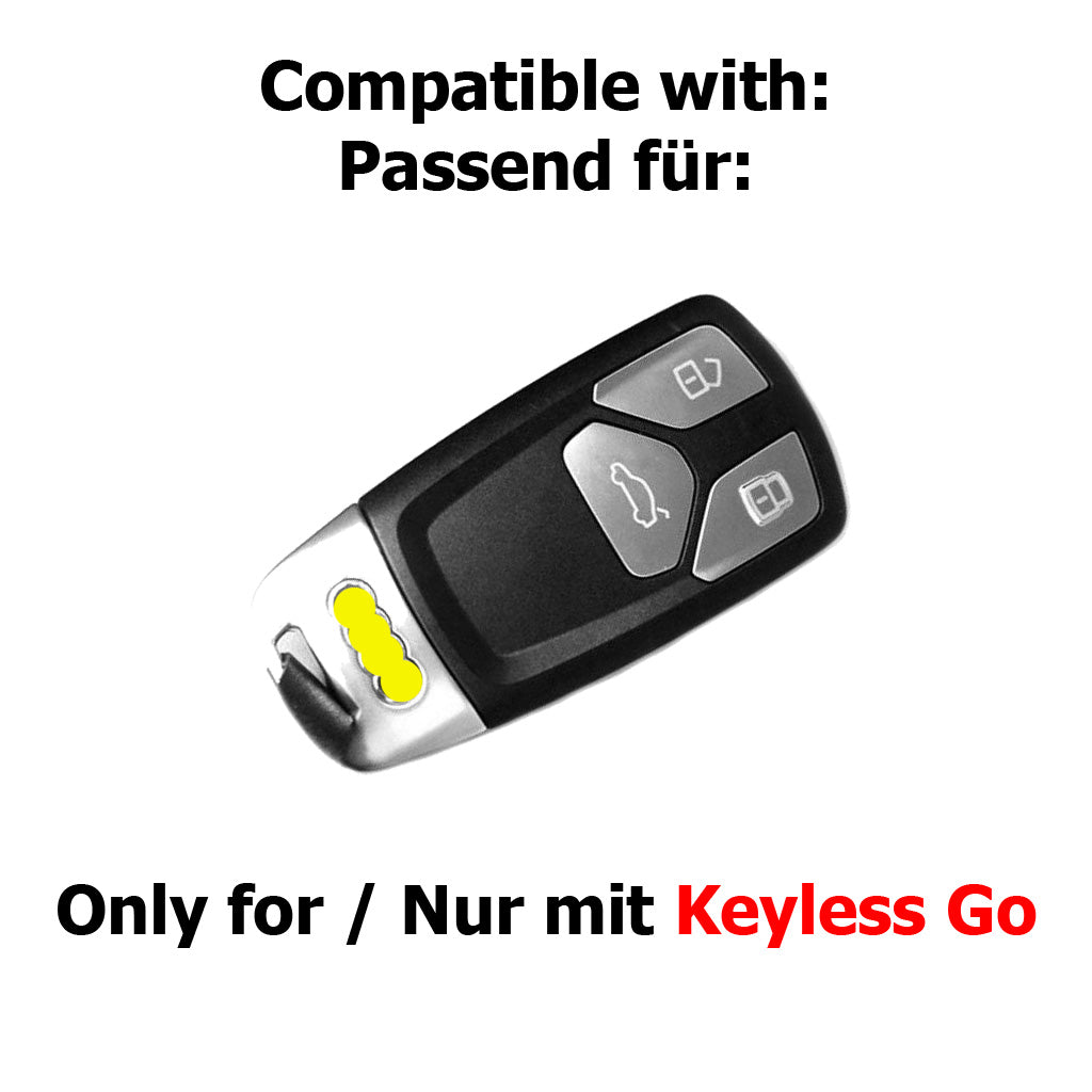 Auto Schlüssel Hülle Silikon Schutz Cover Apfelgrün kompatibel mit Audi A4 S4 Q7 Q5 TT RS A5 S5 3 Tasten KEYLESS SMARTKEY