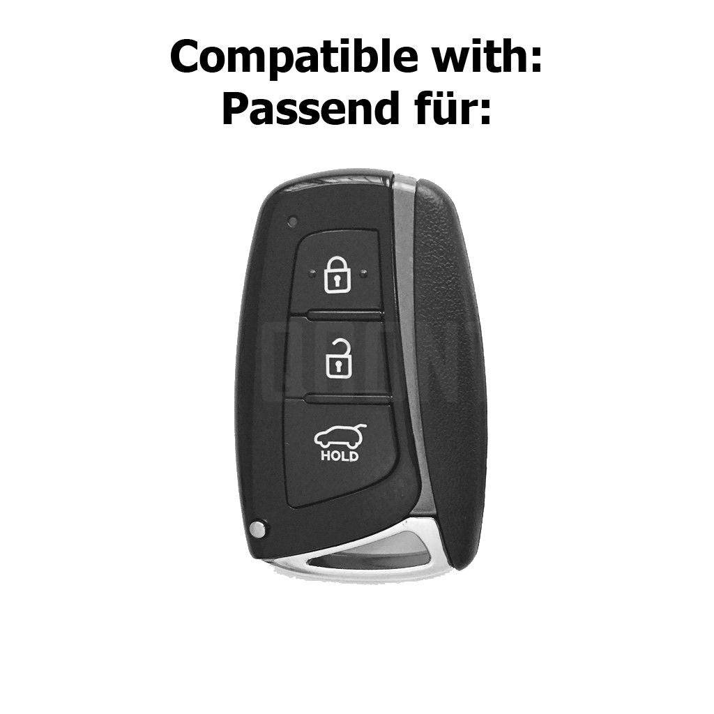 Auto Schlüssel Hülle Silikon Schutz Cover Apfelgrün kompatibel mit Hyundai Genesis Equus ix45 Grandeur Santa Fe Azera 3 Tasten KEYLESS SMARTKEY