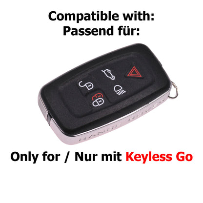 Auto Schlüssel Hülle Silikon Schutz Cover Rosa kompatibel mit Land Rover Range Rover LR4 5 Tasten KEYLESS SMARTKEY