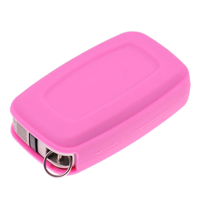 Auto Schlüssel Hülle Silikon Schutz Cover Rosa kompatibel mit Land Rover Range Rover LR4 5 Tasten KEYLESS SMARTKEY