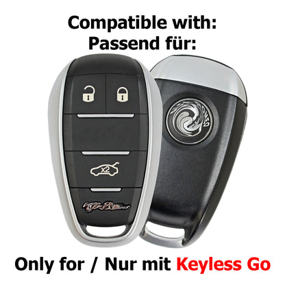 Auto Schlüssel Hülle Silikon Schutz Cover Schwarz kompatibel mit ALFA Romeo Giulia Stelvio Giulietta 3 Tasten KEYLESS SMARTKEY