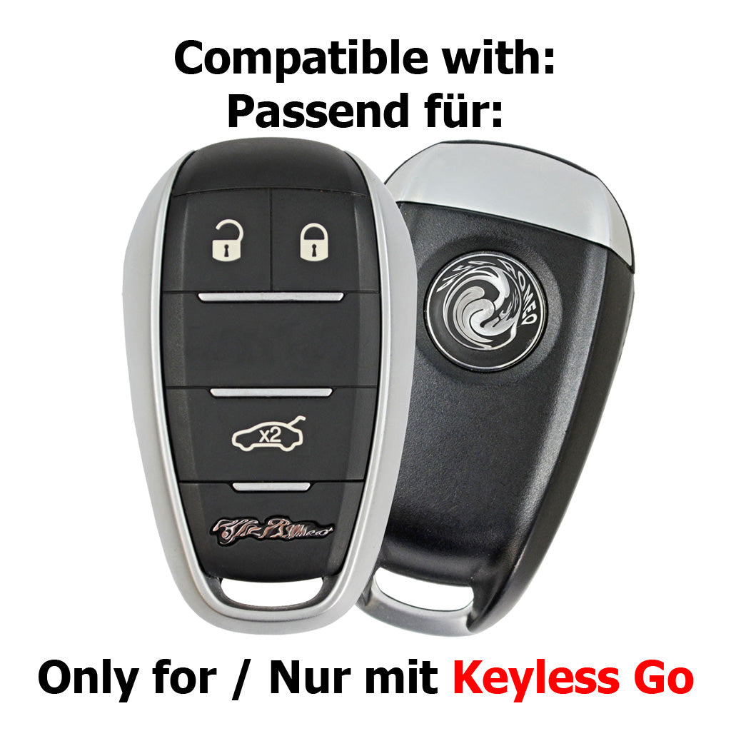 Auto Schlüssel Hülle Silikon Schutz Cover Rosa kompatibel mit ALFA Romeo Giulia Stelvio Giulietta 3 Tasten KEYLESS SMARTKEY