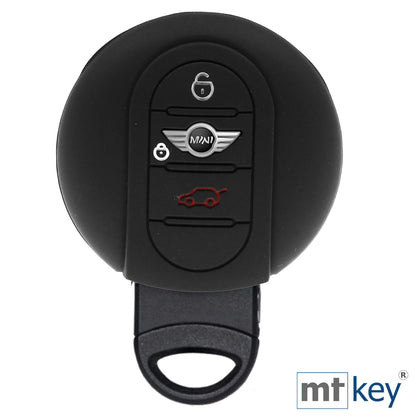 Auto Schlüssel Hülle Silikon Schutz Cover Schwarz kompatibel mit Mini F56 F54 F55 F57 F60 Clubman Countryman 3 Tasten KEYLESS SMARTKEY