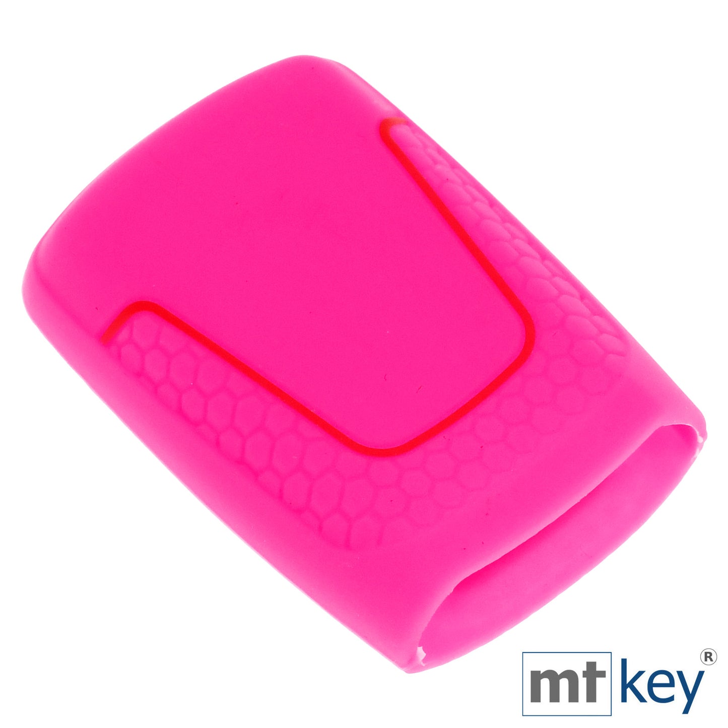 Auto Schlüssel Hülle Silikon Schutz Cover im Wabe Design Pink kompatibel mit Audi A4 A5 A6 A7 TT Q2 Q5 Q7 A8 Q8 3 Tasten KEYLESS SMARTKEY