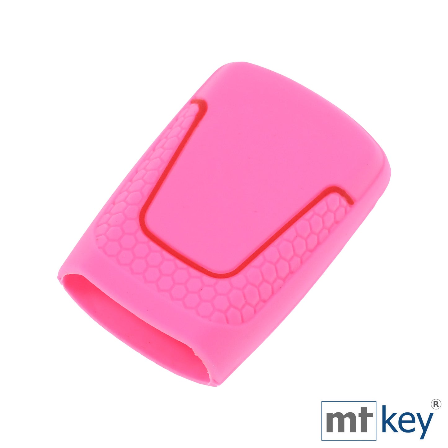 Auto Schlüssel Hülle Silikon Schutz Cover im Wabe Design Rosa kompatibel mit Audi A4 A5 A6 A7 TT Q2 Q5 Q7 A8 Q8 3 Tasten KEYLESS SMARTKEY